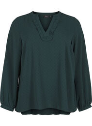 Langermet bluse med struktur, Scarab