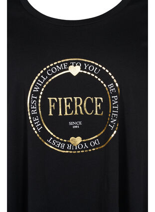 T-skjorte i bomull med A-form, Black FIERCE, Packshot image number 2