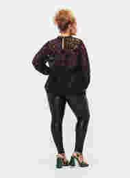 Coated leggings med for, Black, Model