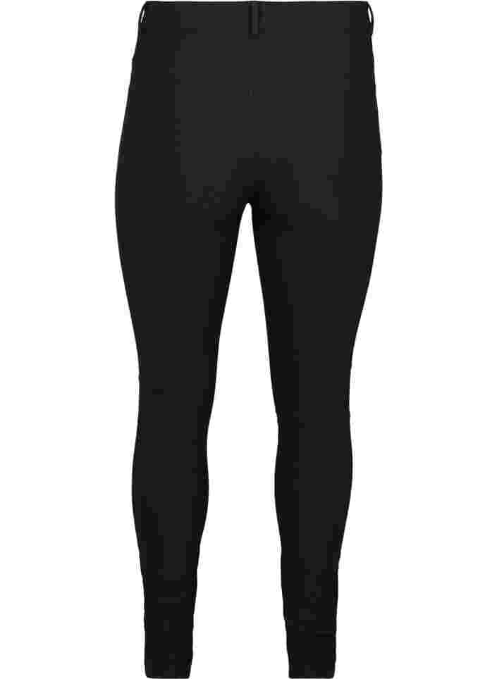 Tettsittende bukser med glidelåsdetaljer, Black, Packshot image number 1