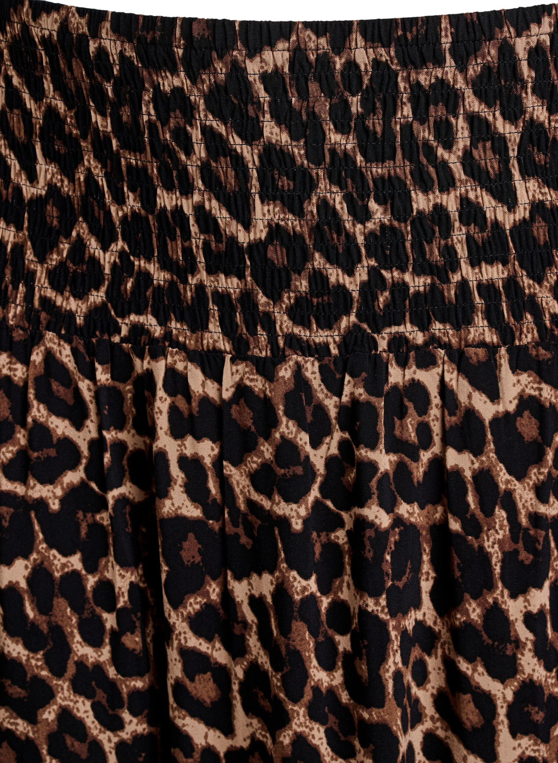 ZizziMaxiskj&oslash;rt i viskose med vaffels&oslash;m, Brun, Packshot image number 2