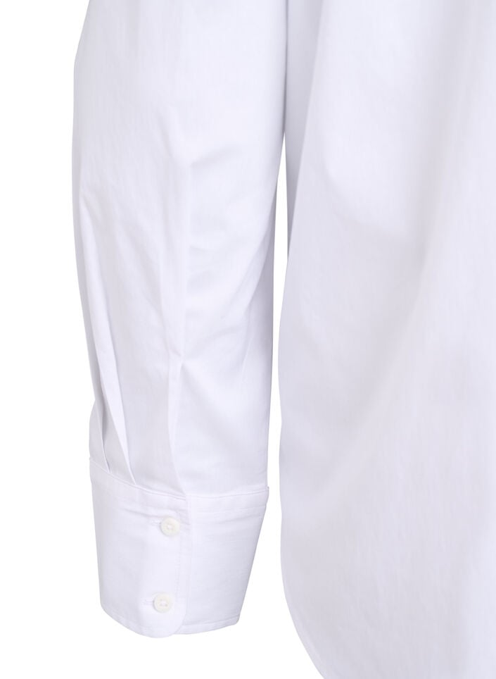 Klassisk bomullsskjorte med en Loose fit, Hvit, Packshot image number 3
