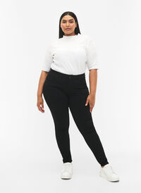 Slim fit bukser med lommer, Black, Model
