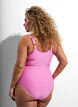 Badedrakt med tekstur og kryssdetaljer, Rosa, Model image number 1