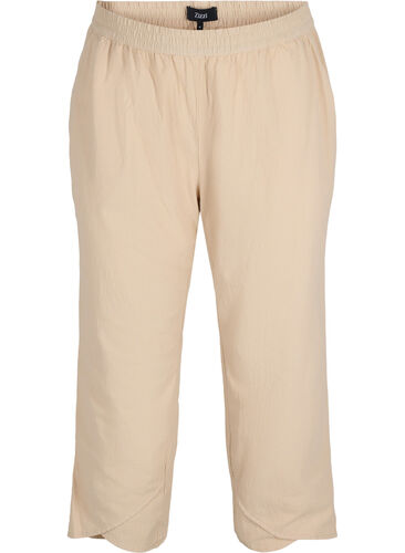 Cropped bukser i bomull, Oxford Tan, Packshot image number 0