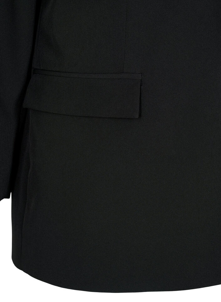 Klassisk blazer med knappelukking, Svart, Packshot image number 3