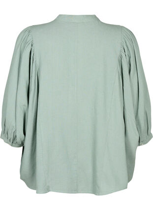 Skjortebluse med 3/4 ermer, Chinois Green, Packshot image number 1