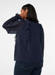 Gjennomsiktig bluse med volanger og knyte-lukking, Bl&aring;, Model image number 2