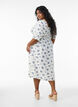 Blomstrete midikjole av viskose med smock, Hvit, Model image number 1