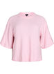 L&oslash;s strikket bluse med korte ermer, Rosa, Packshot image number 0