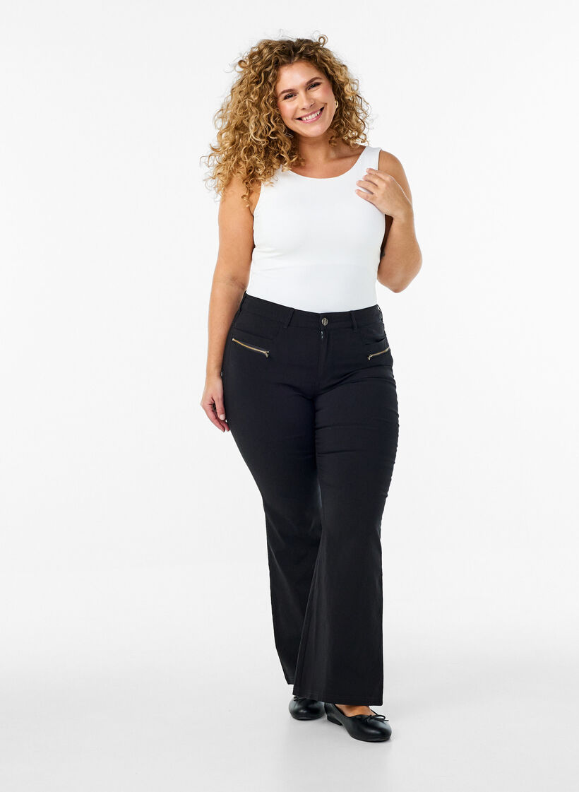 Bukser med bootcut, Svart, Model image number 0