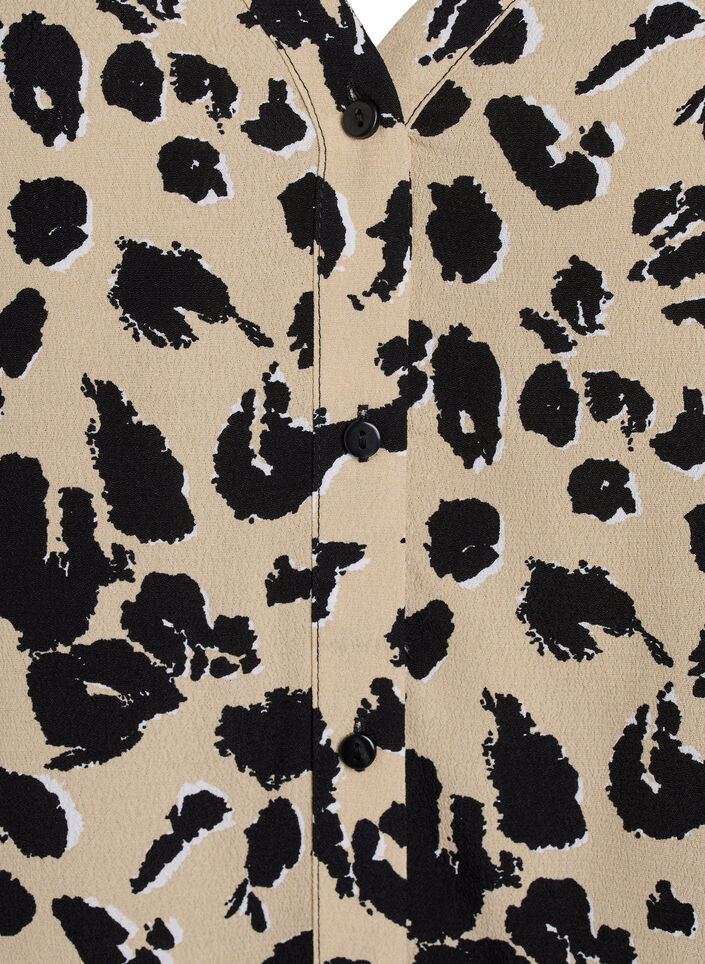 Kortermet viskosebluse, Beige, Packshot image number 2