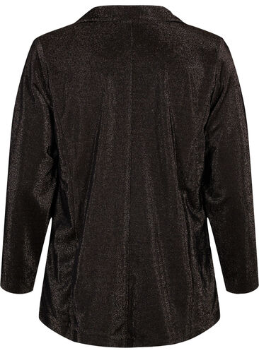 Blazer med glitter og knappelukking, Black w. Lurex, Packshot image number 1