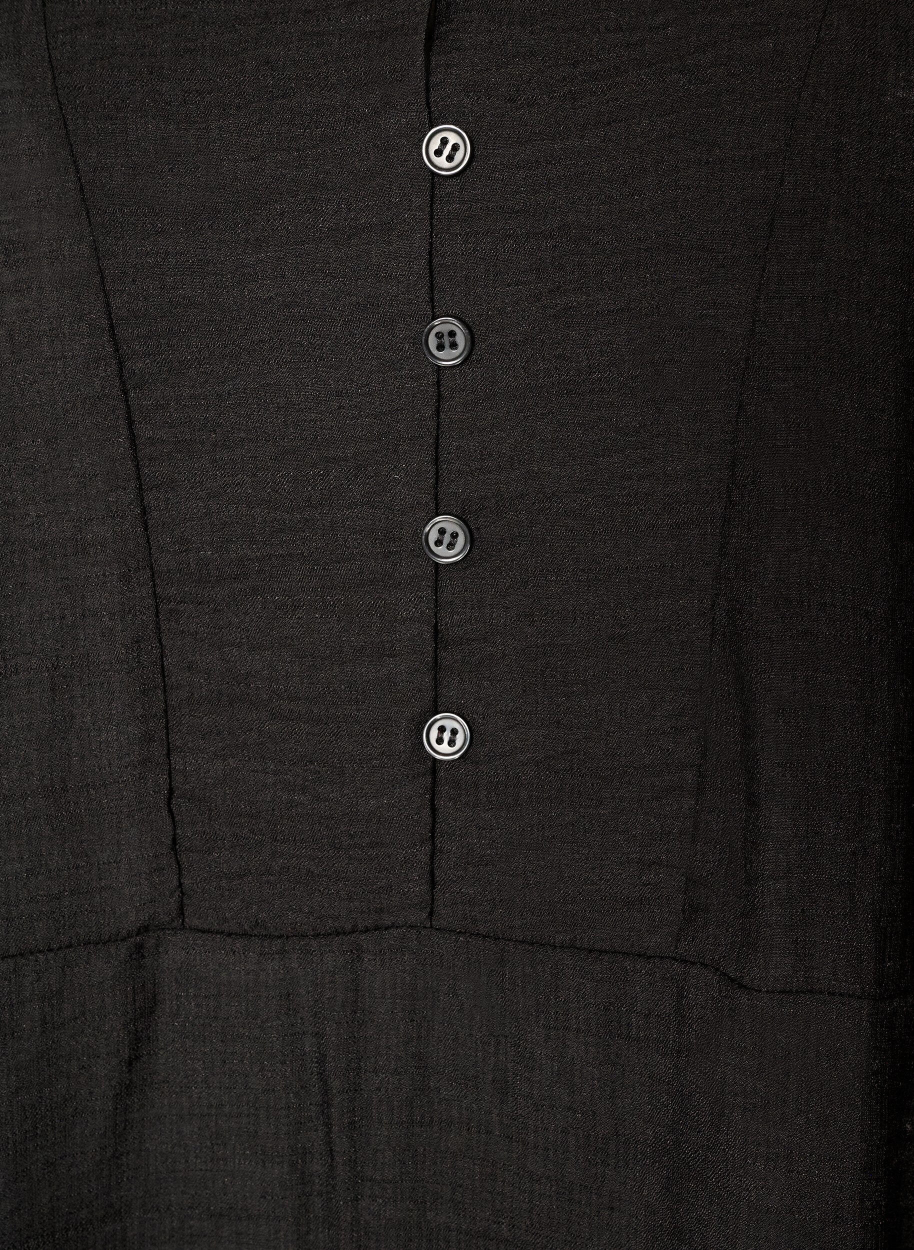ZizziViskosekjole med broderi og lagdelte volanger, Svart, Packshot image number 2