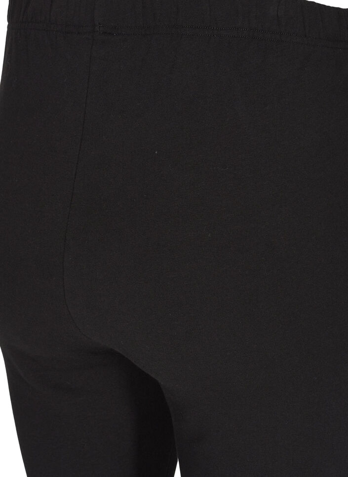 Leggings i bomull med f&ocirc;r, Svart, Packshot image number 2
