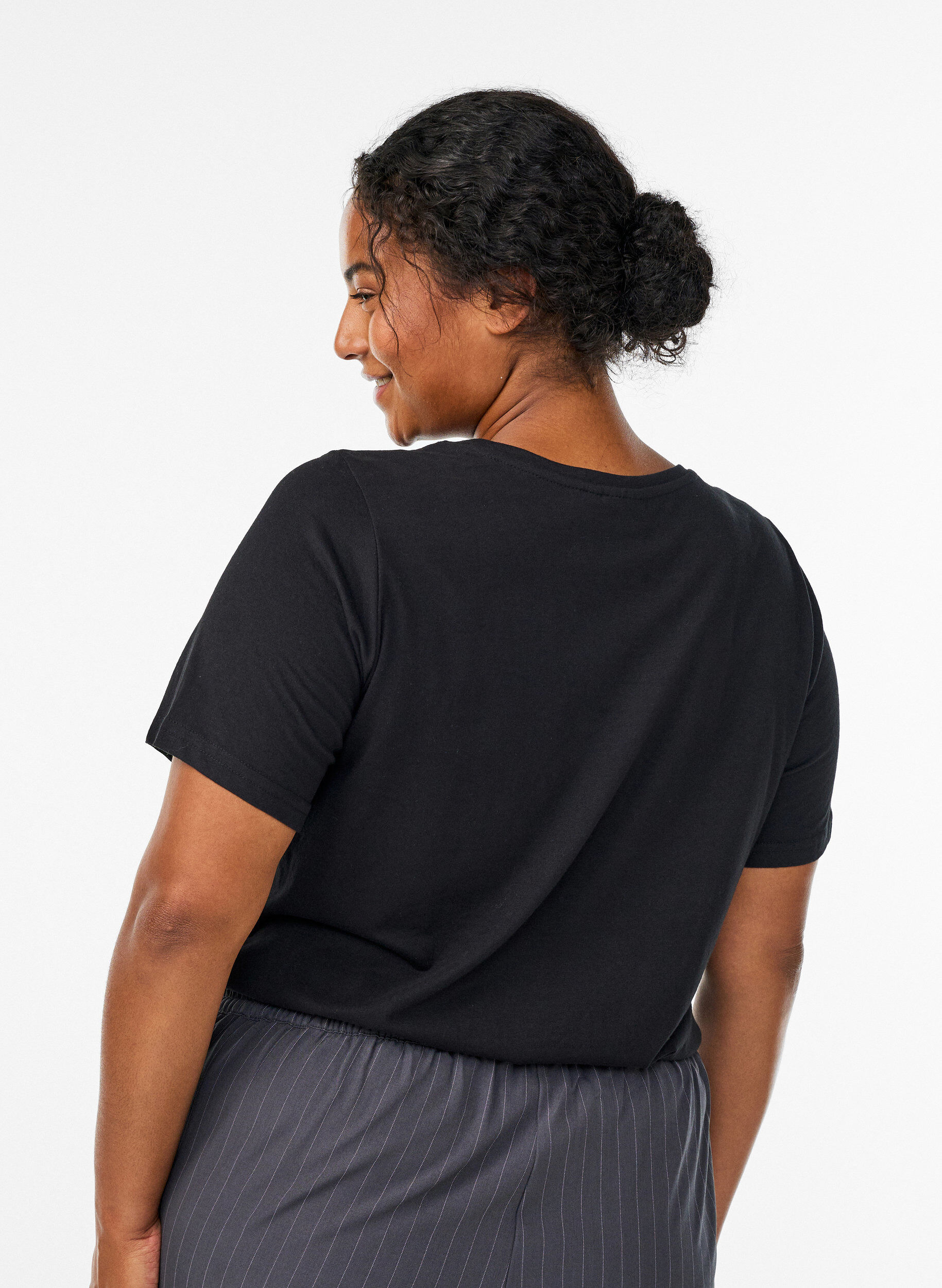 Zizzi FLASH - T-skjorte med trykk, Svart, Model image number 2