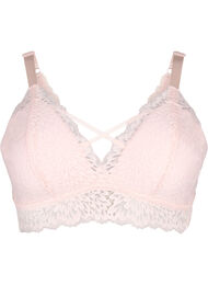 Bralette med snor og myk vattering, Peach Blush