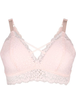 Zizzi Bralette med snor og myk vattering, Peach Blush, Packshot image number 0