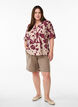 Skjorte bluse med print og V-hals, Rød, Model image number 1