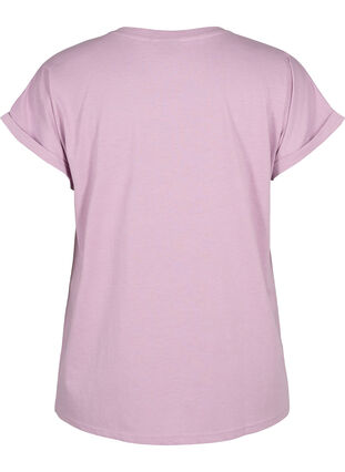 Kortermet T-skjorte i bomullsblanding, Lavender Mist, Packshot image number 1