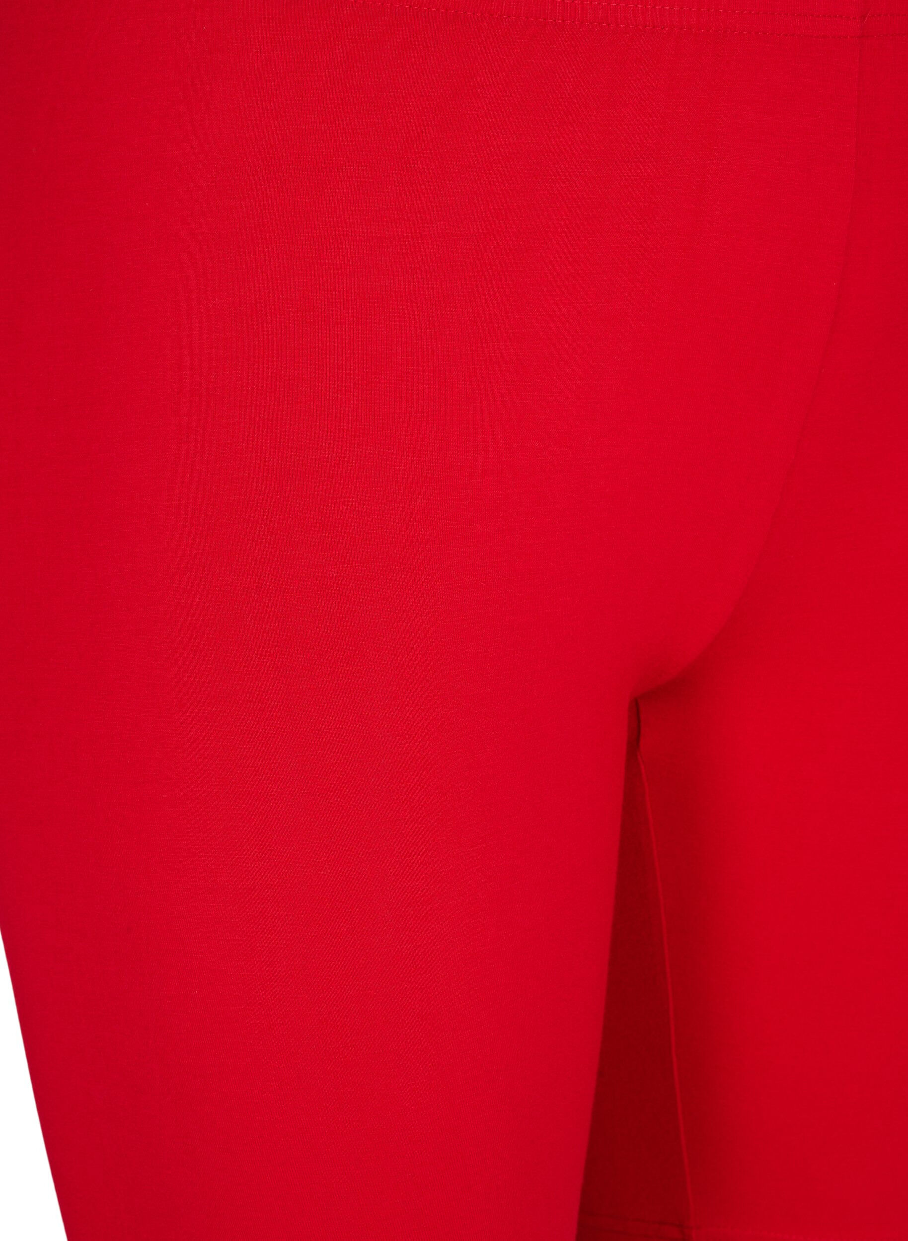 ZizziEnsfargede standard sykkelshorts, R&oslash;d, Packshot image number 2