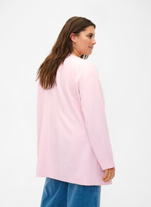 Vårjakke med skjult knappestolpe, Parfait Pink, Model image number 1