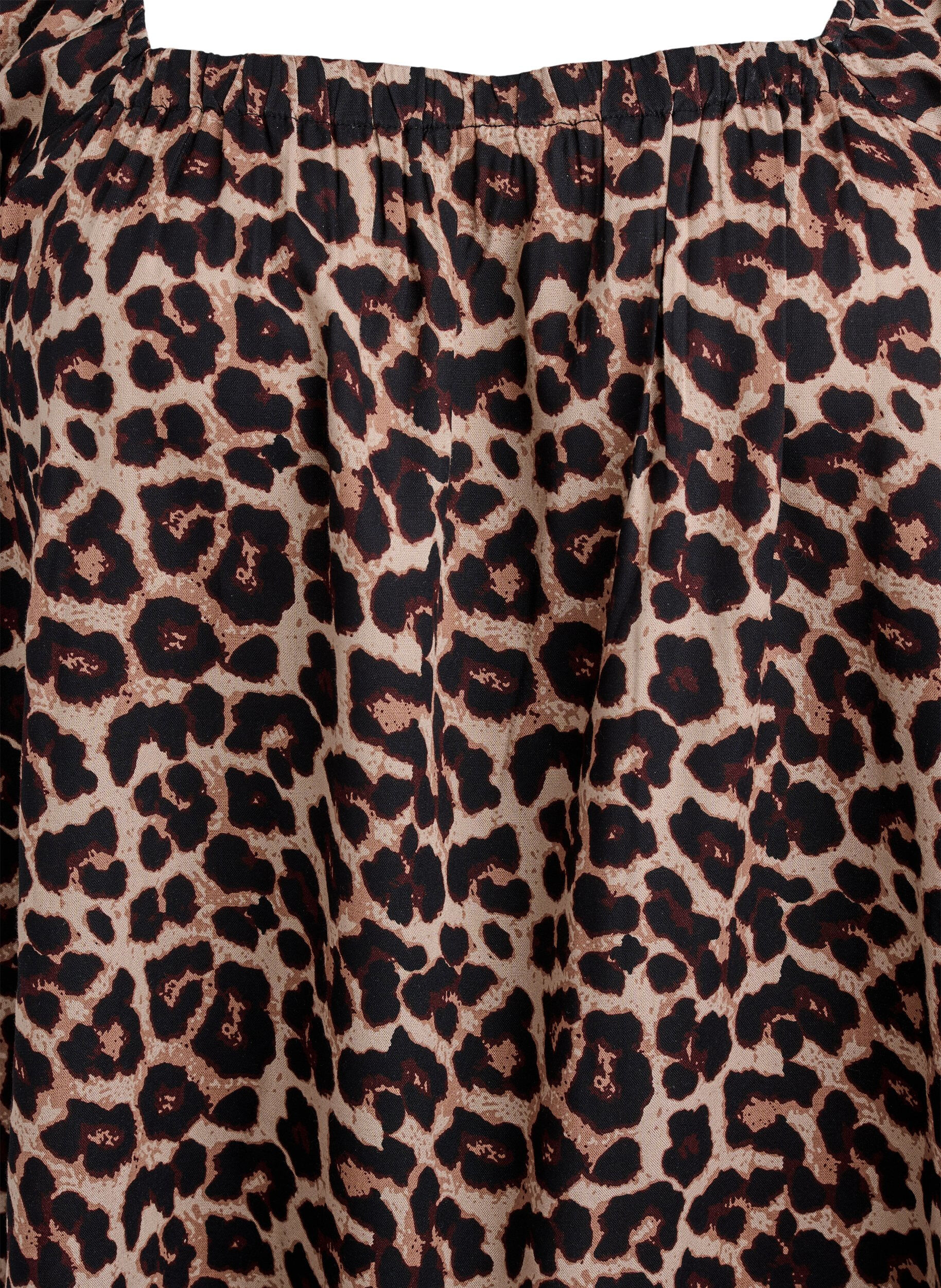 Zizzi Strandkjole i viskose med trykk, Beige, Packshot image number 2