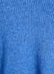 Strikkebluse med V-hals og raglanermer, Blå, Packshot image number 2