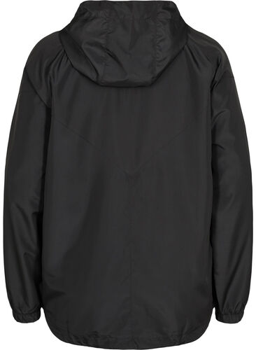 Justerbar kort jakke med hette, Black, Packshot image number 1