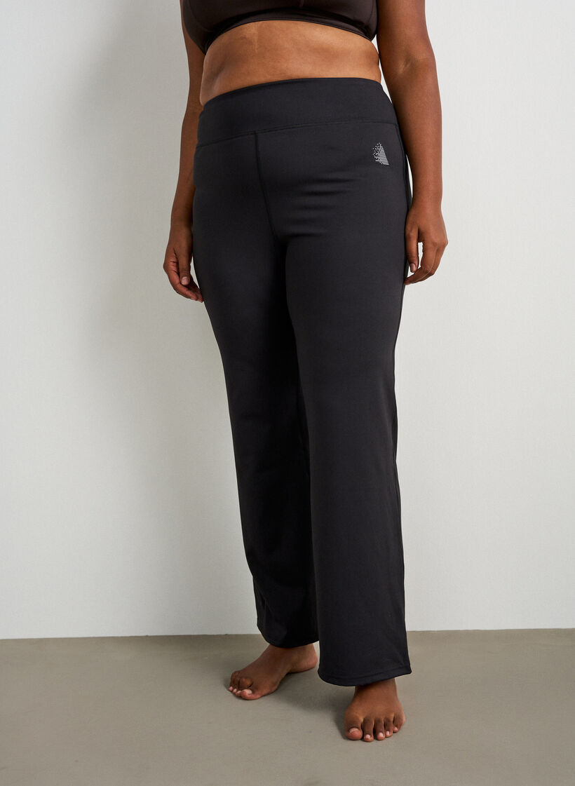Bootcut treningstights med h&oslash;y midje, Svart, Model image number 2