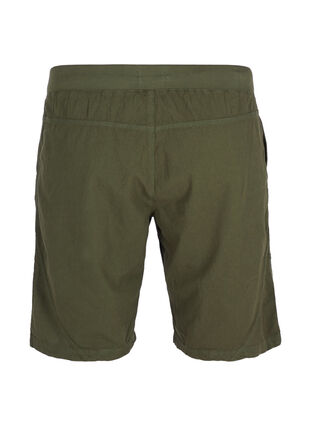 Løs shorts av bomull med lommer, Ivy Green, Packshot image number 1