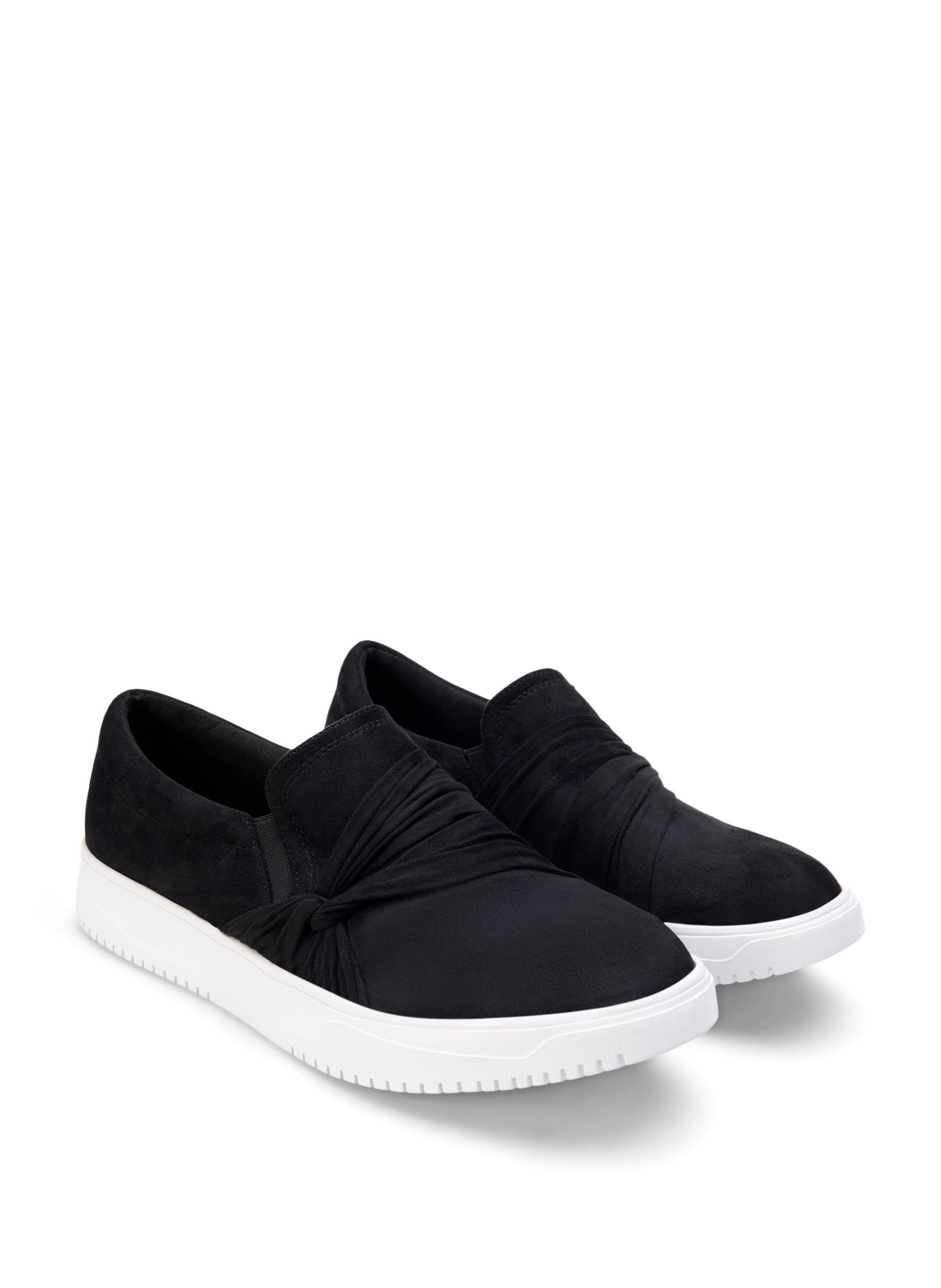 Zizzi Slip-on med vid passform og knutedetaljer, Svart, Packshot image number 1