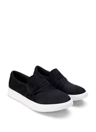 Zizzi Wide fit - Slip-on med knutedetalj, Svart, Packshot image number 1