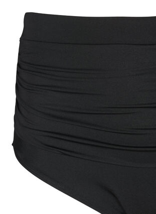 Zizzi Høymidje bikinitruse med rynker, Black, Packshot image number 2