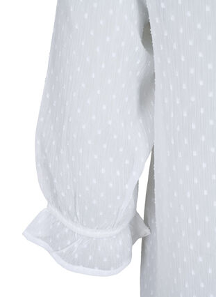 FLASH - bluse med 3/4-ermer og strukturmønster, White, Packshot image number 3