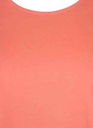 T-skjorte i bomullsmiks, Living Coral, Packshot image number 2