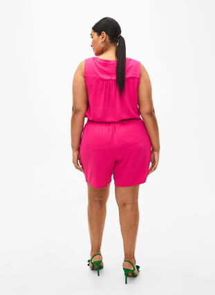 Shorts med lommer og elastisk linning, Pink Peacock, Model image number 1