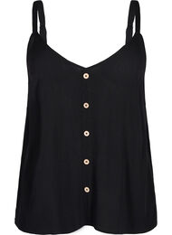 Topp i viskose med smale stropper, Black