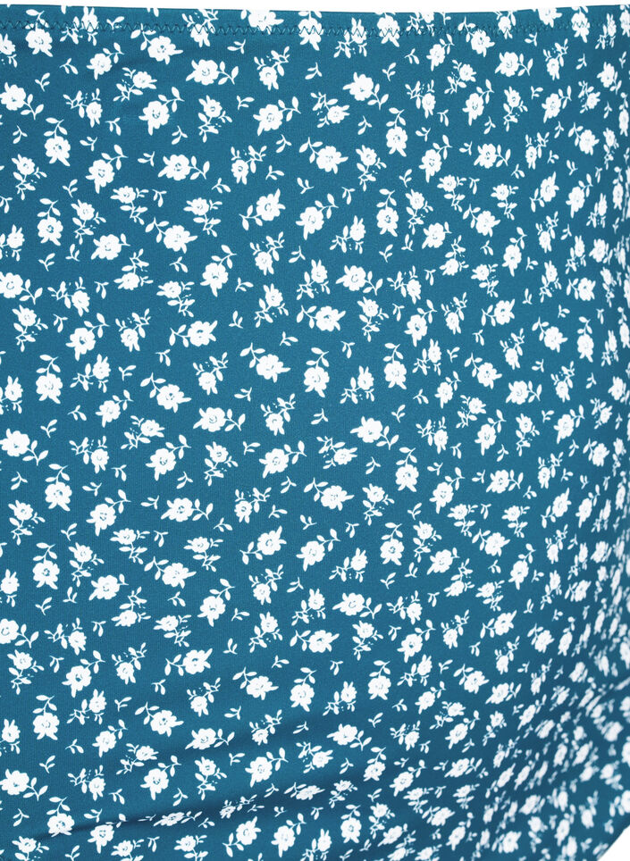 Bikinitruse med ekstra høyt liv og blomstermønster, Blå, Packshot image number 2