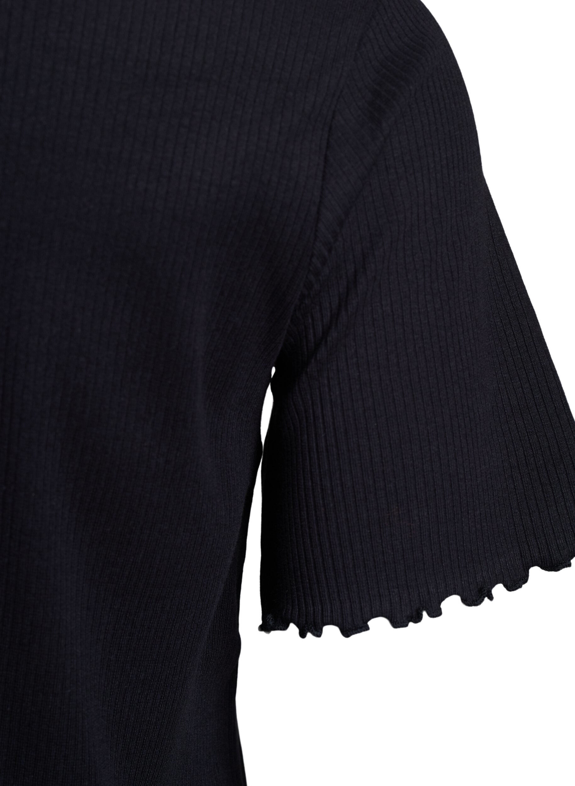 Zizzi Maxikjole i jersey med korte ermer, Svart, Packshot image number 4