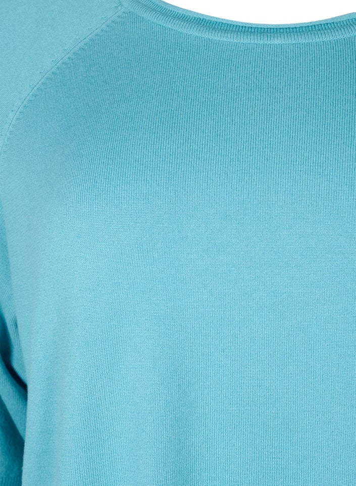 Strikket bluse i viskose med 3/4 ermer, Reef Waters, Packshot image number 2