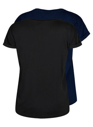 2-pack kortermede T-skjorter, Black / Navy Blazer, Packshot image number 1