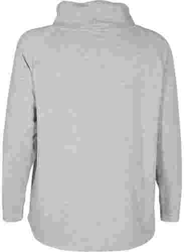 Hettegenser med høy krage, Light Grey Melange, Packshot image number 1