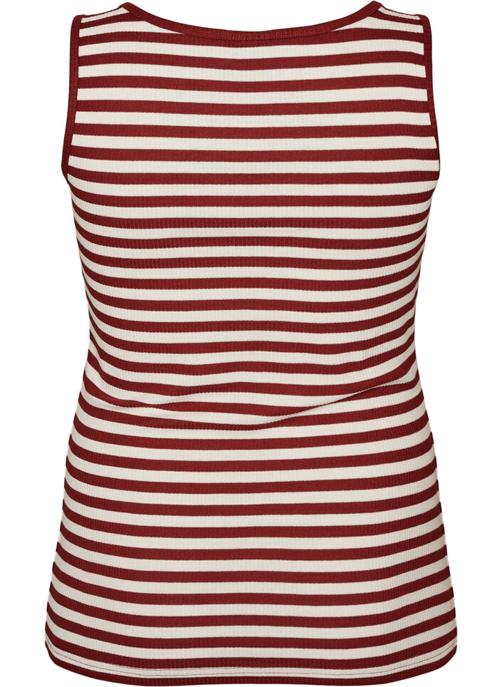 Stripete ribbestrikket singlet, R&oslash;d, Packshot image number 1
