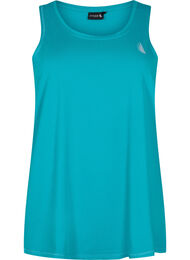 Ensfarget treningstopp med rund hals, Deep Peacock Blue