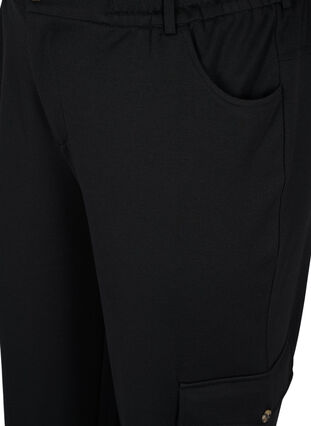 Løse bukser med strikk og lommer, Black, Packshot image number 2