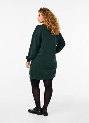 Zizzi Lang, fargeblokket sweatshirt, Scarab Color Block, Model image number 1