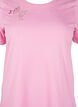 T-skjorte i økologisk bomull med sløyfedetaljer, Rosebloom, Packshot image number 2