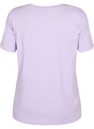 Kortermet T-skjorte i bomull med trykk, Lavender W. Love, Packshot image number 1