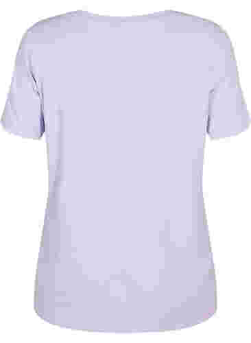 Kortermet T-skjorte i bomull med trykk, Lavender W. Love, Packshot image number 1